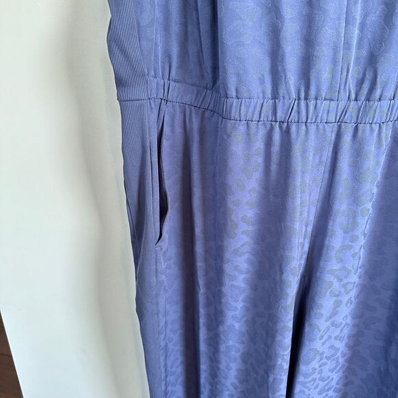Athleta Brooklyn Textured Jumpsuit Sz 20 Medieval Violet Sleeveless Athleisure - Picture 8 of 12